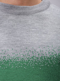 The Indian Garage Co Men Acrylic Colourblocked Round Neck Full Sleeves Pullover Sweaters