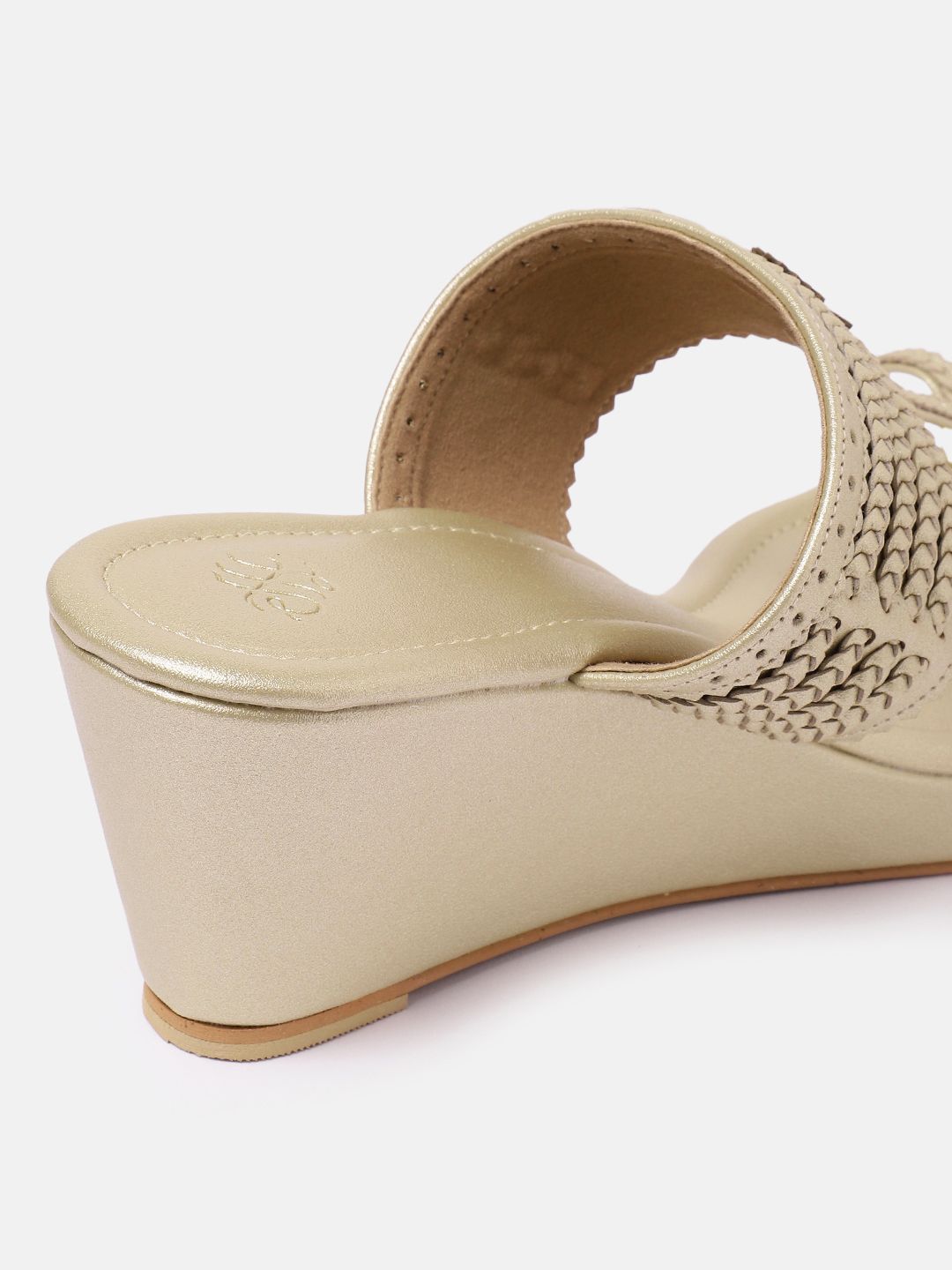 House of Pataudi Woven Design Wedge Heels