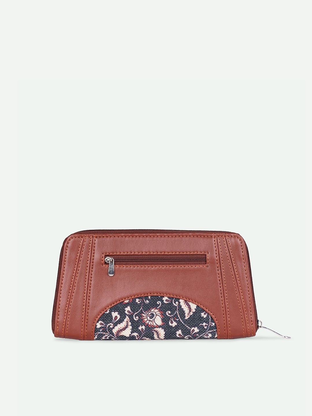 ZOUK Arika Women Chittoor Blue Kalamkari Printed Zipper Wallet