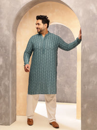 SOJANYA PLUS Embroidered Mandarin Collar Cotton Straight Kurta