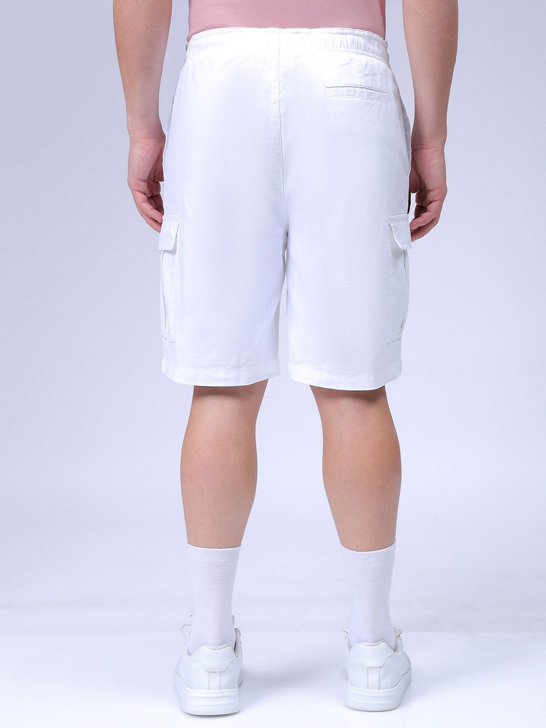 The Indian Garage Co Men Relaxed Fit Pure Cotton Utility Cargo Shorts