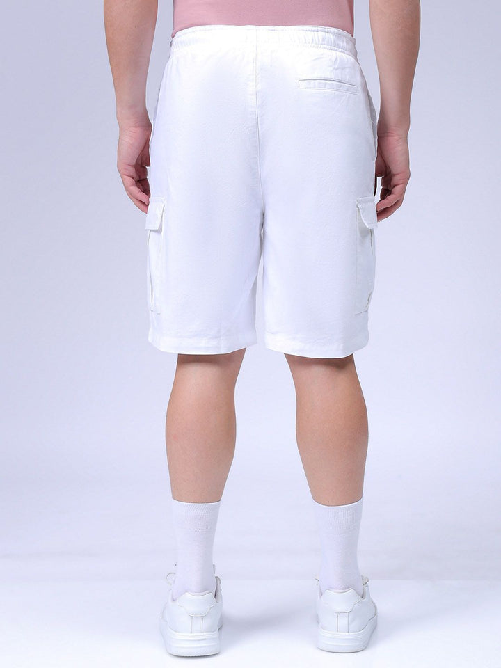 The Indian Garage Co Men Relaxed Fit Pure Cotton Utility Cargo Shorts