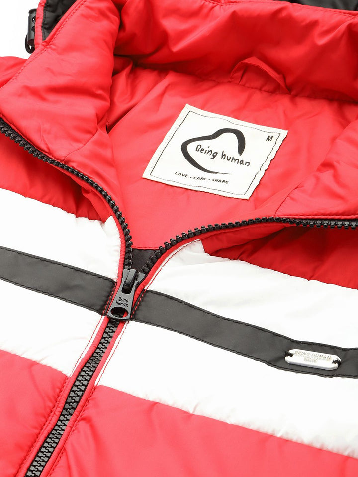 Being Human Striped Hooded Puffer Jacket