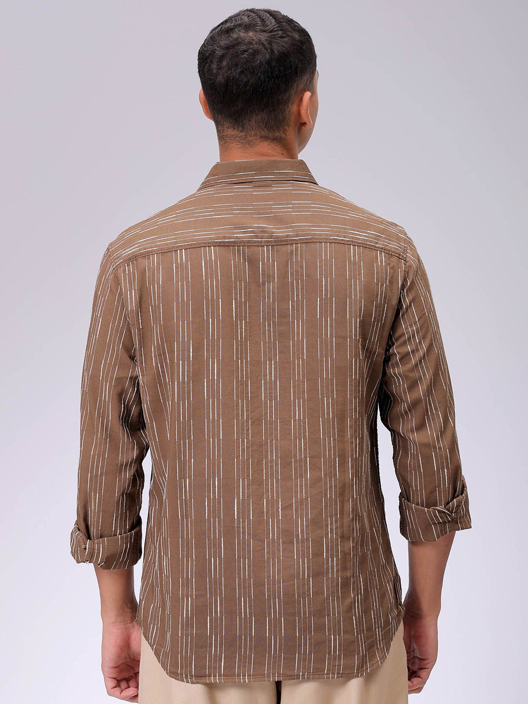 The Indian Garage Co Men Slim Fit Multi Stripes Opaque Striped Casual Shirt