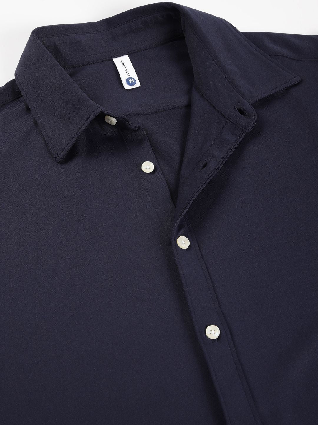 Thomas Scott Men Premium Spread Collar Solid Slim Fit Casual Shirt