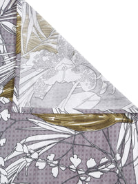 Aura Grey Floral Cotton 300 TC King Fine Bedsheet dengan 2 Sarung Bantal-106 x 106 inci