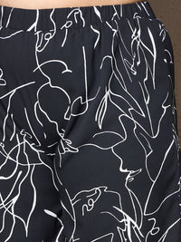 Berrylush Curve Printed Shirt & Belt With Palazzo