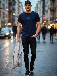 ADRO Typography Printed Short Sleeves Cotton Regular Fit T-shirt