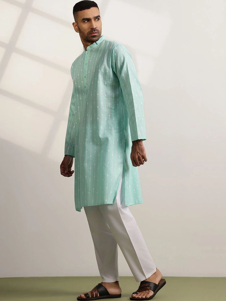 Anouk Men Printed Regular Pure Cotton Kurta with Trousers