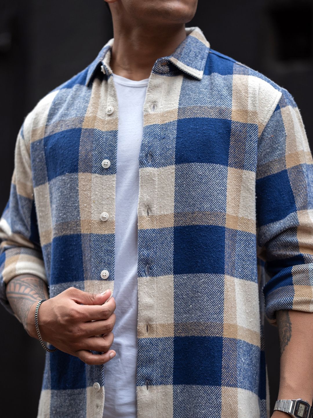 Powerlook Men Buffalo Checks Opaque Checked Casual Shirt