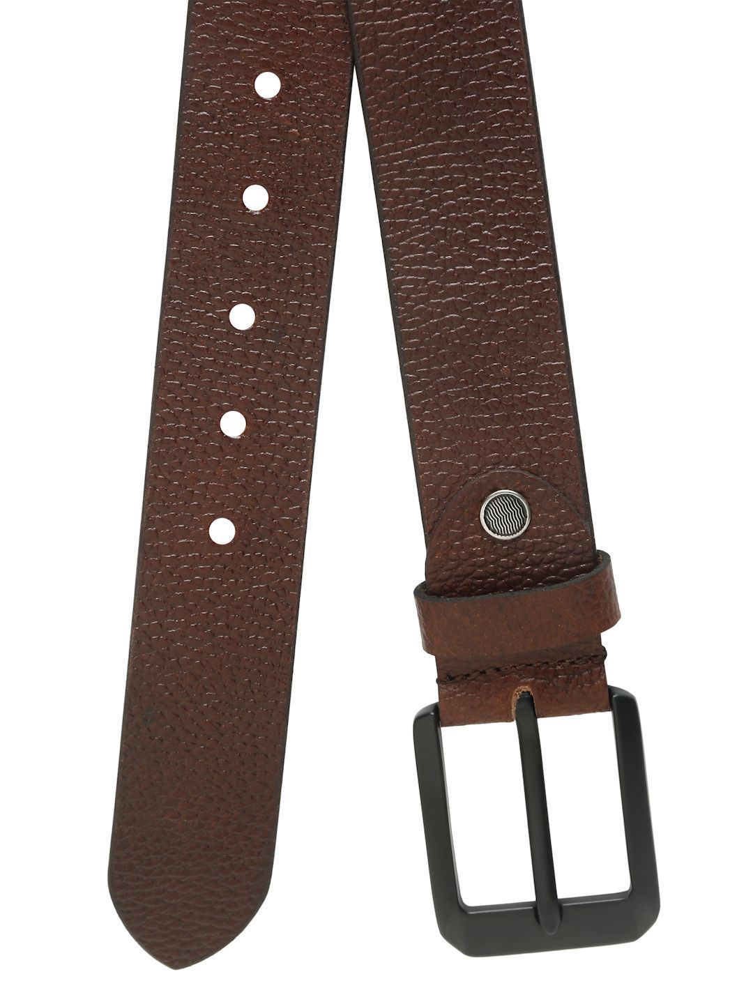 Teakwood Leathers Men Textured Leather Belt