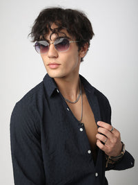 VASTRADO Men Classic Spread Collar Textured Solid Slim Fit Casual Shirt