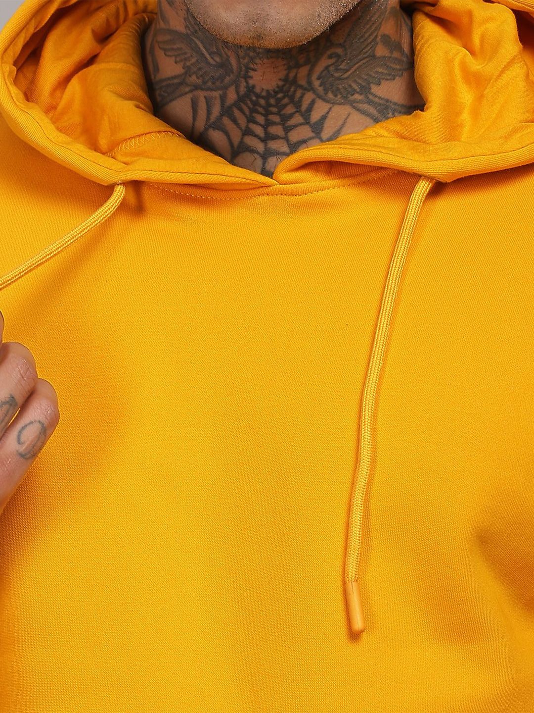 ADRO Lelaki Cotton Solid Hooded Pullover Sweatshirt