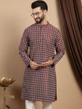 Anouk Geometric Woven Design Mandarin Collar A-Line Kurta