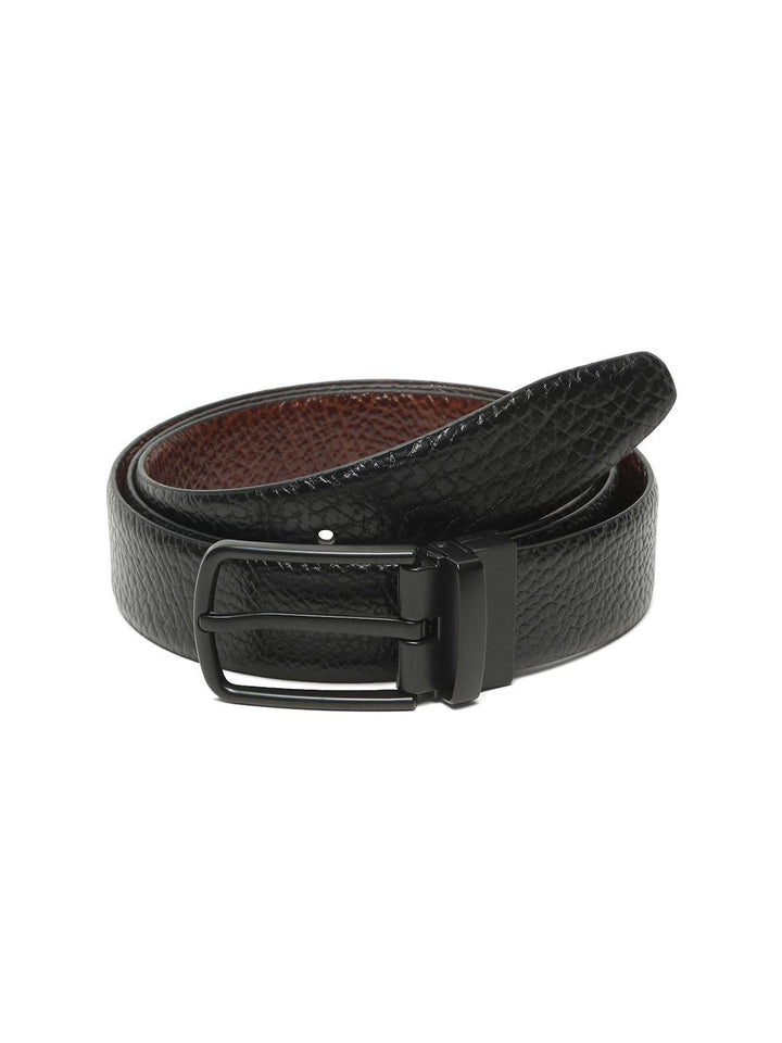 Teakwood Leathers Men Textured Leather Reversible Formal Belt