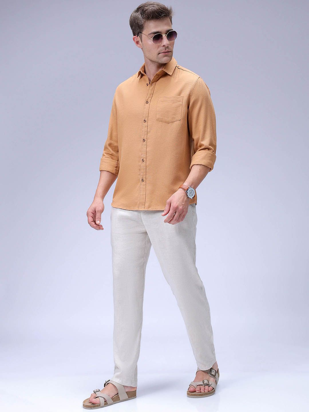 The Indian Garage Co Men Regular Fit Solid Resortwear Shirt