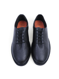 MONKSTORY Men Black Pebble Grain Textured Hybrid Slip-On Formal Shoes