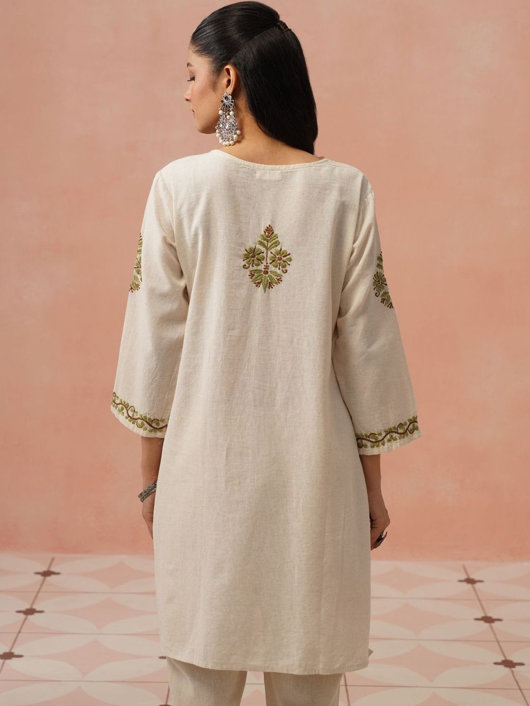 Kurta Sulam Benang Sulam Wanita Rumah Chikankari