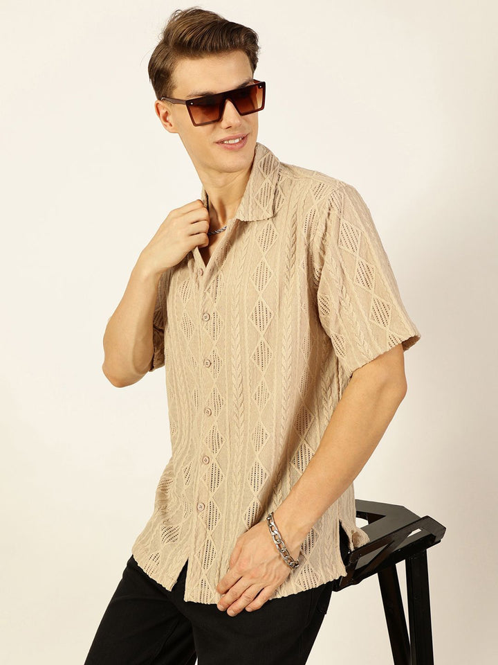 Thomas Scott Men Premium Semi Sheer Casual Shirt