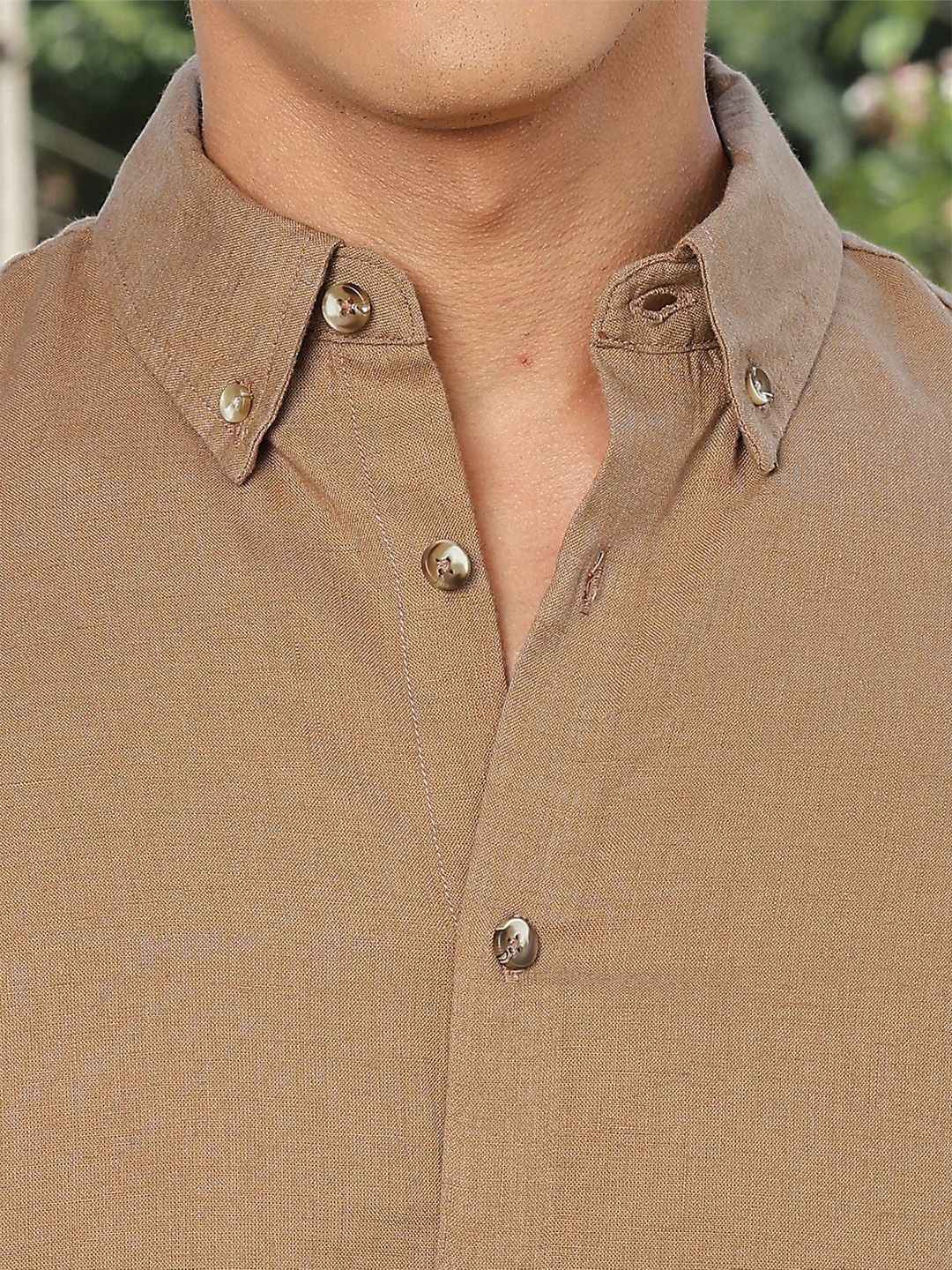 Thomas Scott Men Premium Slim Fit Solid Button-Down Collar Casual Shirt