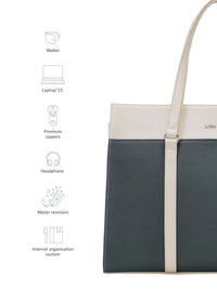 Lino Perros Structured Colorblocked Shoulder Bag With Padded Laptop Sleeve