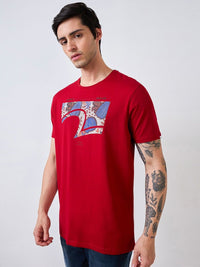 SPYKAR Men Biker Applique Slim Fit T-shirt