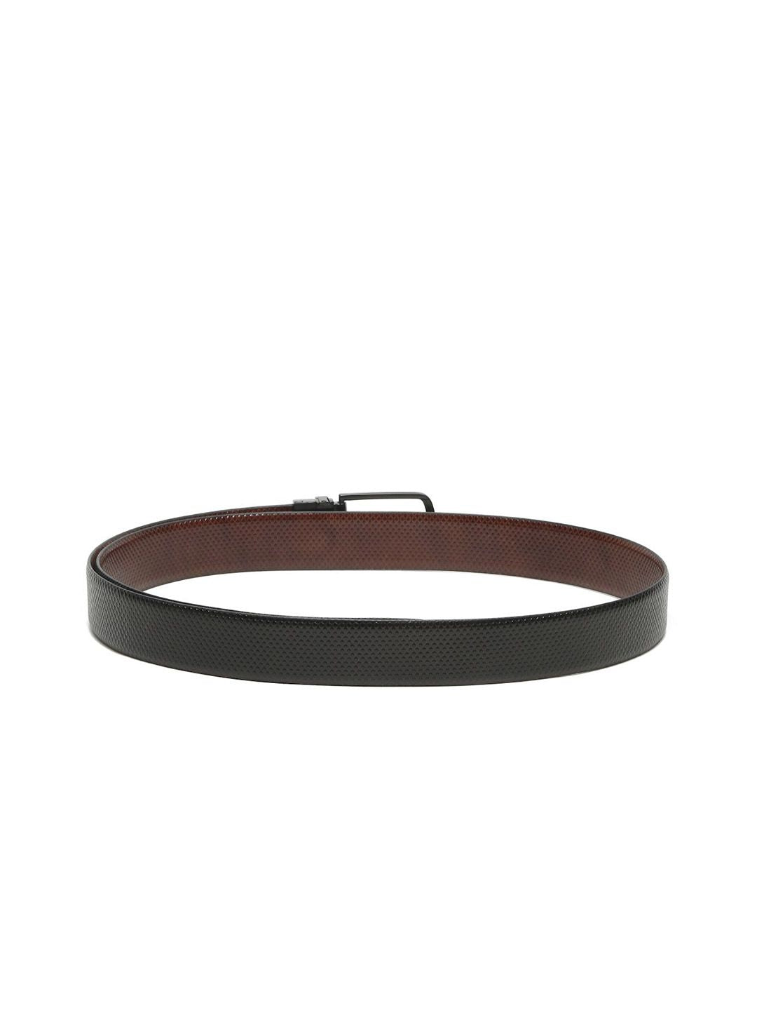 Teakwood Leathers Men Textured Leather Reversible Formal Belt