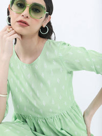 Vishudh Women Ethnic Printed A-Line Midi Dress