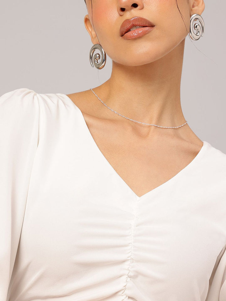 DressBerry Ruched Dreamscape Crop Top