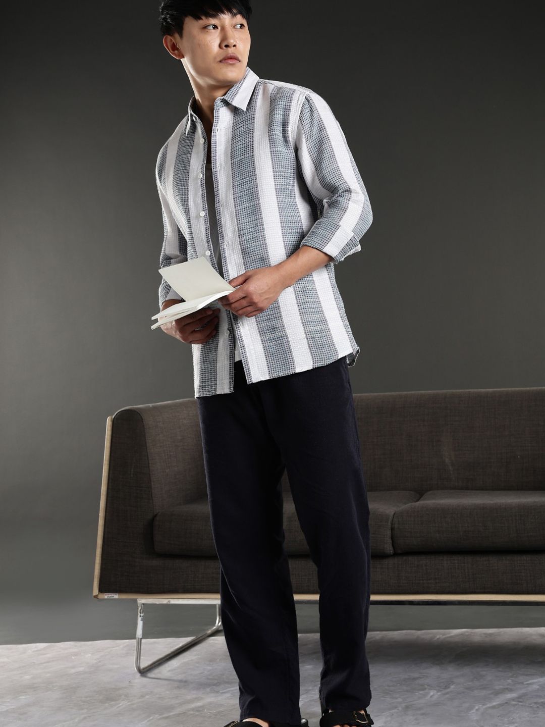 Eszett Checked Button-Down Collar Casual Cotton Shirt