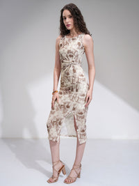 Tokyo Talkies Women Tie Die Twisted High Slit Crochet Dress