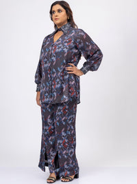Mamicha Printed Shirt Collar Shirt & Trousers Co-Ords
