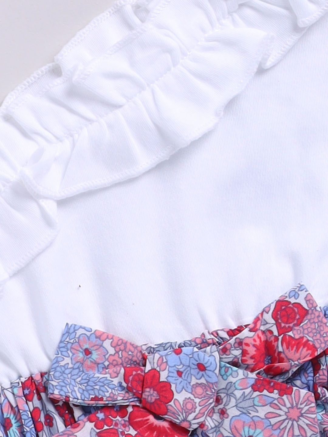 Moms Love Infant Girls Floral Pure Cotton Dress with Bow Detail