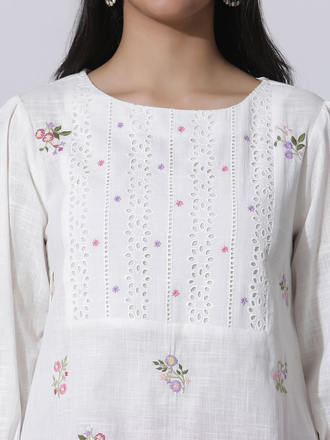 W Floral Print Cotton Top