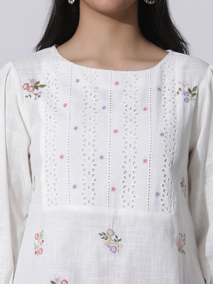 W Floral Print Cotton Top