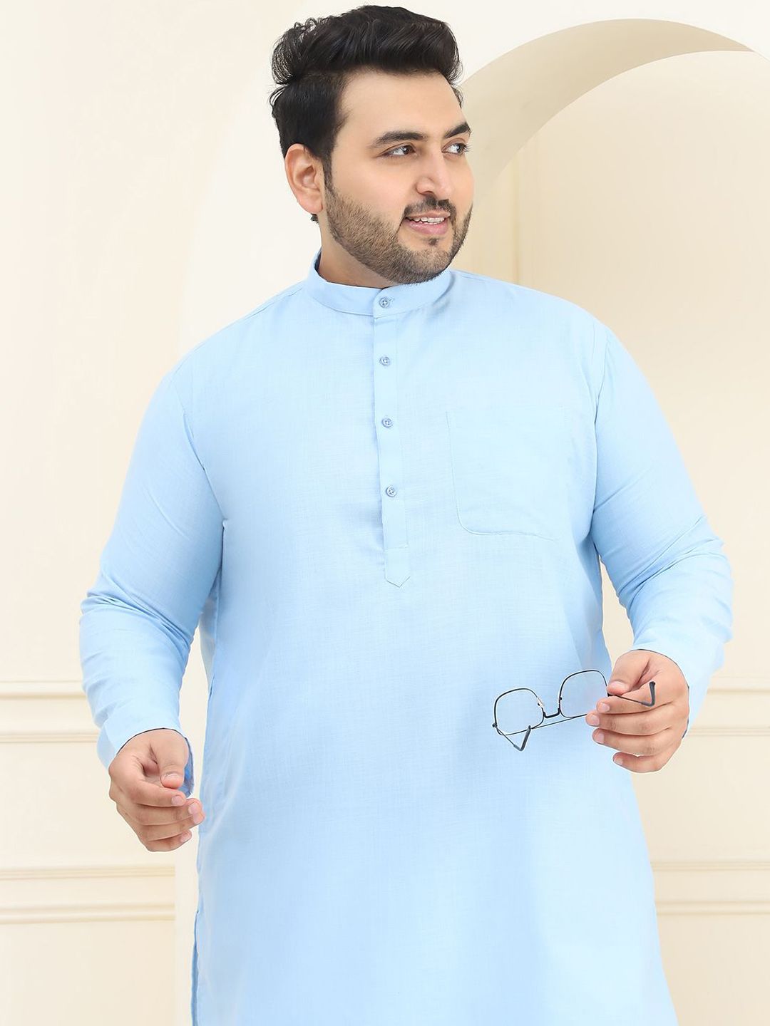 SOJANYA PLUS Plus Size Pure Cotton Straight Kurta with Pyjamas