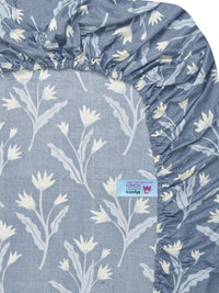 Myntra Elegant Homes Biru & Putih Bunga-bunga 300 TC Set Cadar Double King-2.5mX2.25m