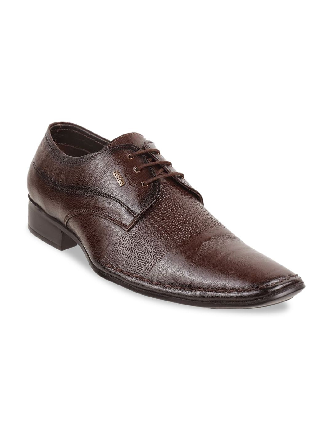 Metro Men Textured Leather Formal Derbys