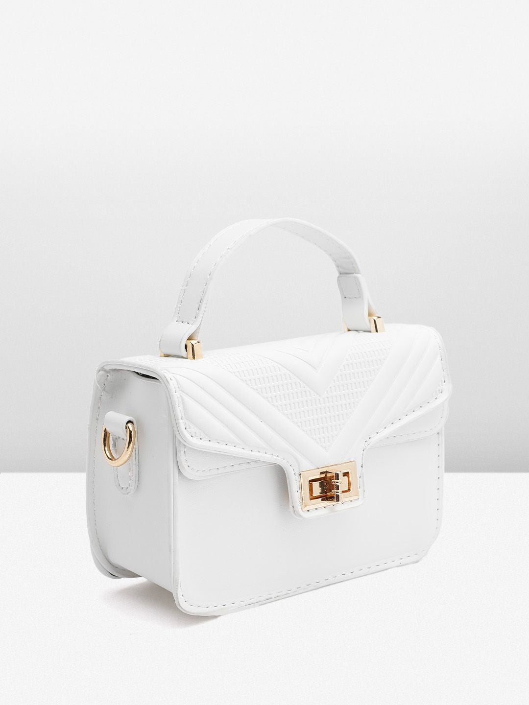 DressBerry Textured Structured Satchel Bag