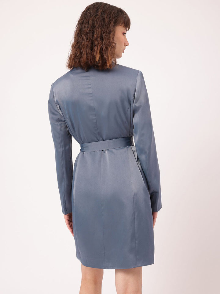 DressBerry Graceful Aesthetic Belted Mini Blazer Dress