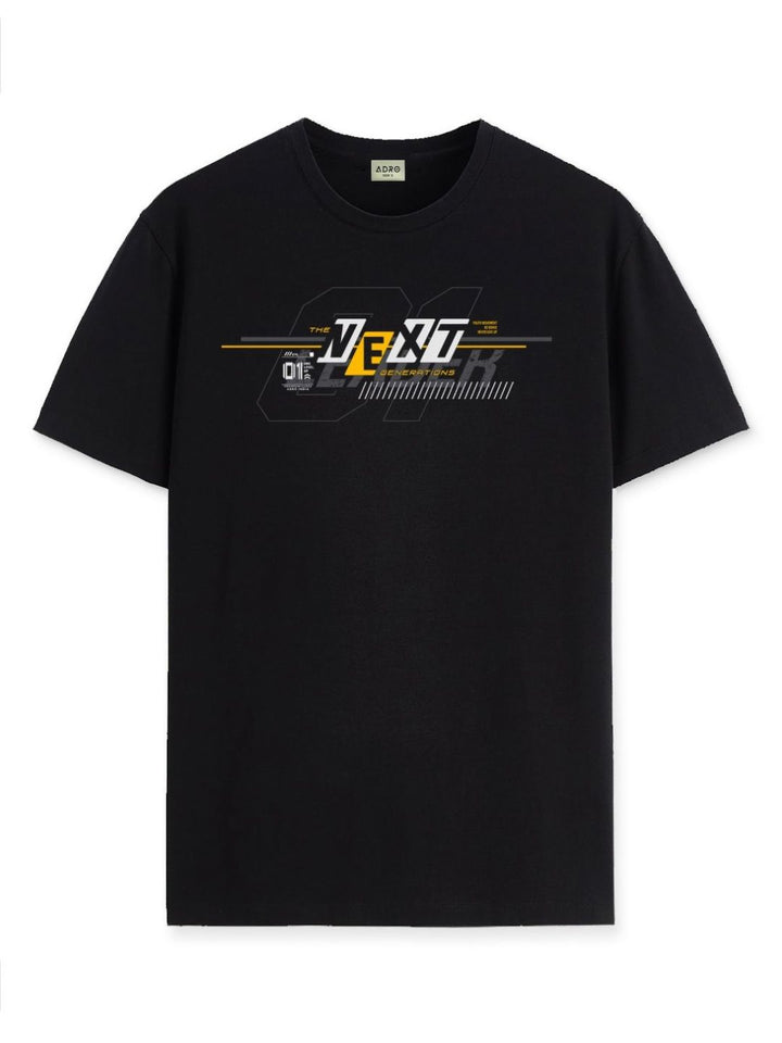 ADRO Men Graphic Printed Round Neck Cotton T-shirt