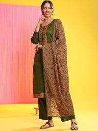 Mamicha Women Ethnic Motifs Embroidered Regular Sequinned Pure Cotton Kurta with Palazzos & With Dupatta
