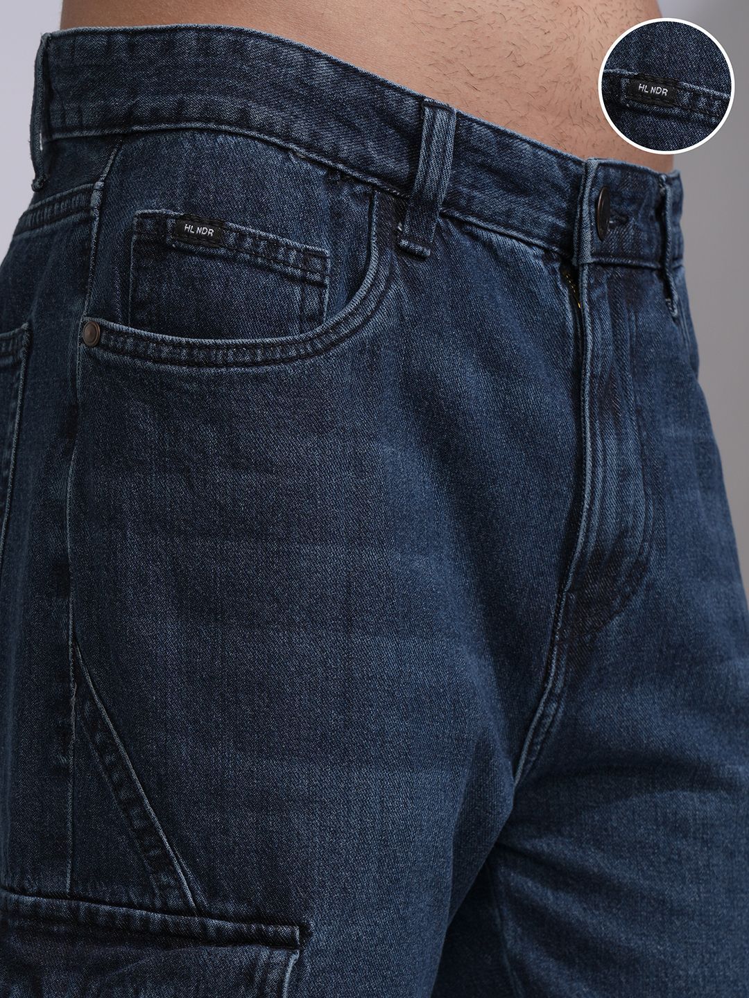 HIGHLANDER Men High Rise Straight Fit Cargo Jeans