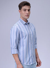 The Indian Garage Co Men Slim Fit Spread Collar Textured Cotton Casual Shirt