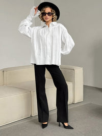 all about you Women Striped Bell Sleeve Cotton Shirt Style Top