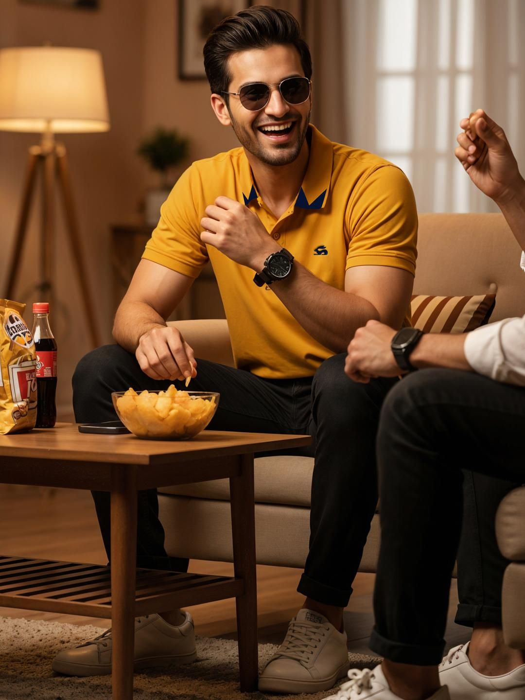 ADRO Men Mustard Cotton Tshirts