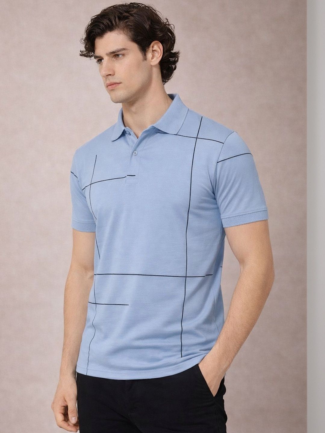 Baju-T Kolar Polo Bercetak ADRO Lelaki