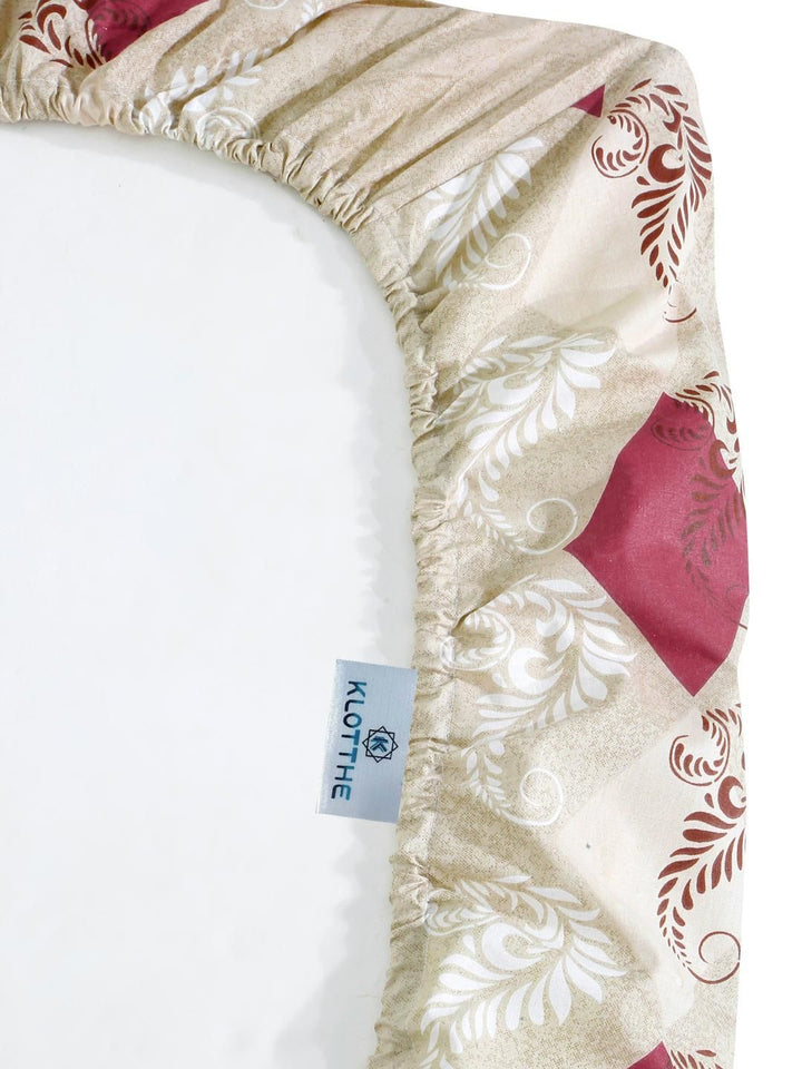 Cadar Bujang KLOTTHE Beige Geometric Cotton