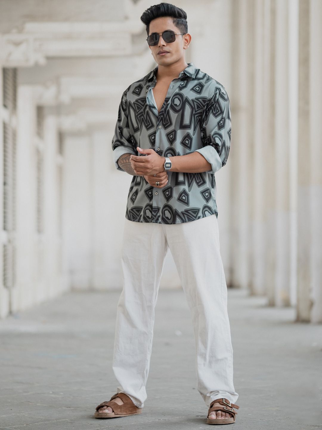 Powerlook Men Opaque Printed Casual Shirt