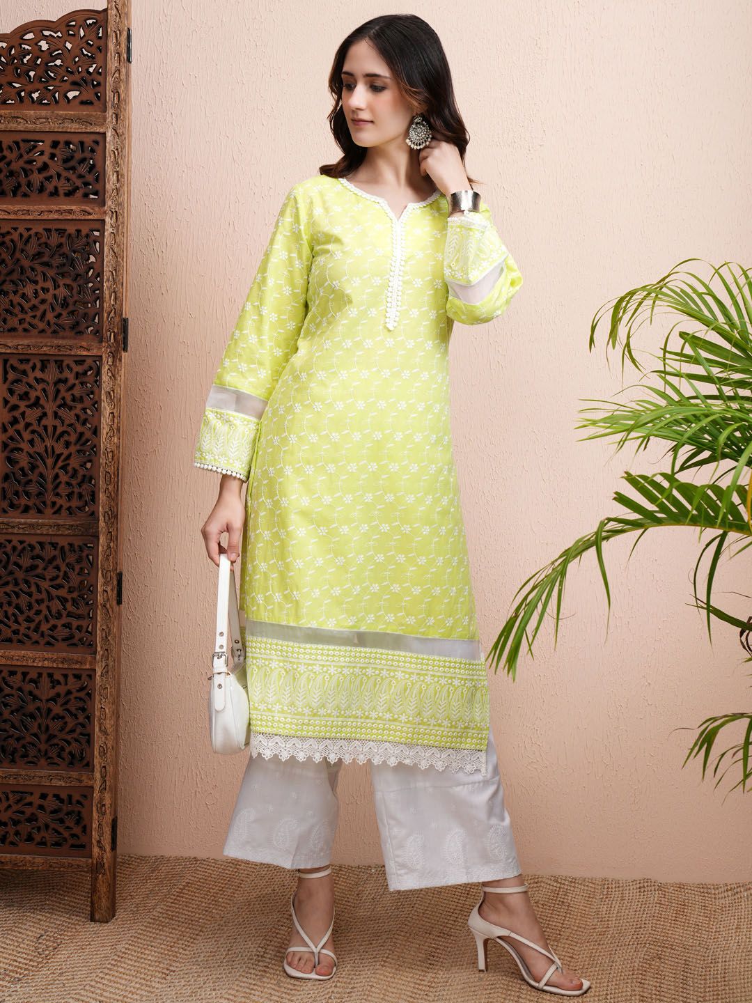 Vishudh Floral Embroidered Straight  Kurta